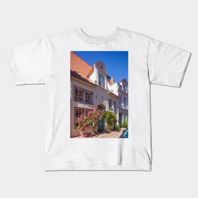 Historical house facades, old town, Lübeck, Schleswig-Holstein, Germany, Europe Kids T-Shirt by Kruegerfoto